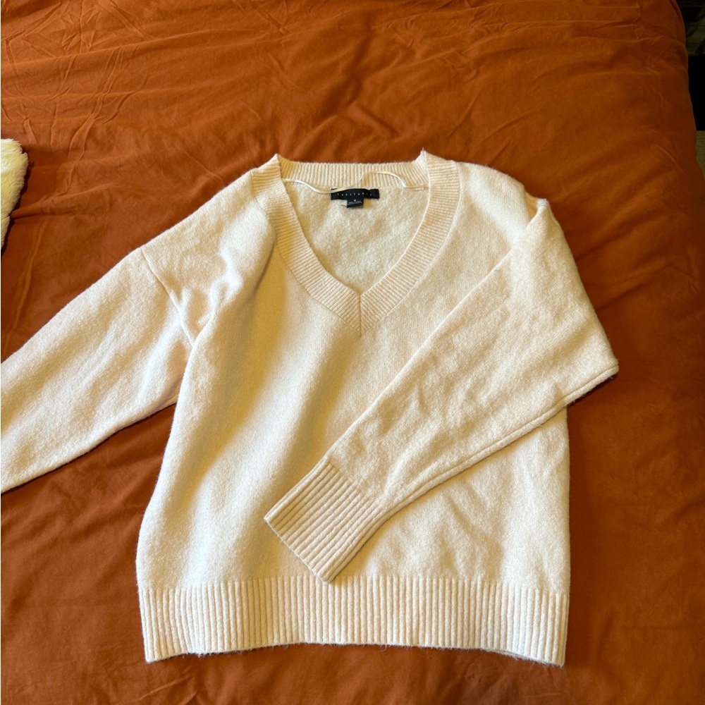 Sanctuary size medium baby pink v neck lightweight sweater